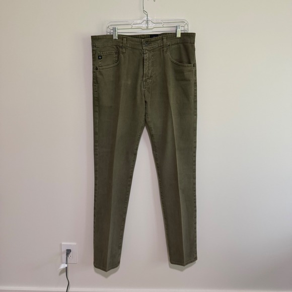 Ag Adriano Goldschmied Other - AG Adriano Goldschmied Mens The Graduate Tailored Leg Pants Olive Green 36x34